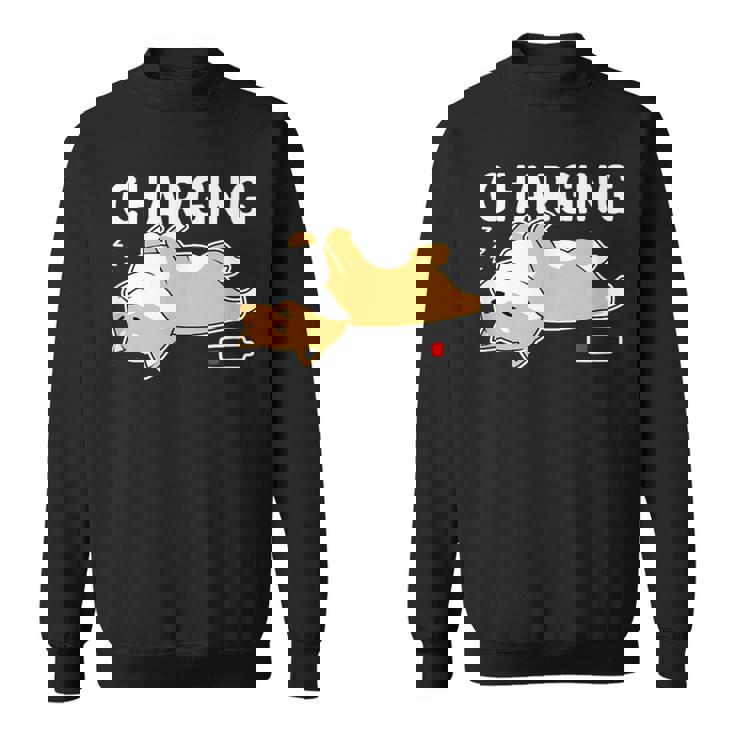 やる気スイッチ故障中 充電中 犬 柴犬 犬好き かわいい おもしろ 面白い スウェットシャツ