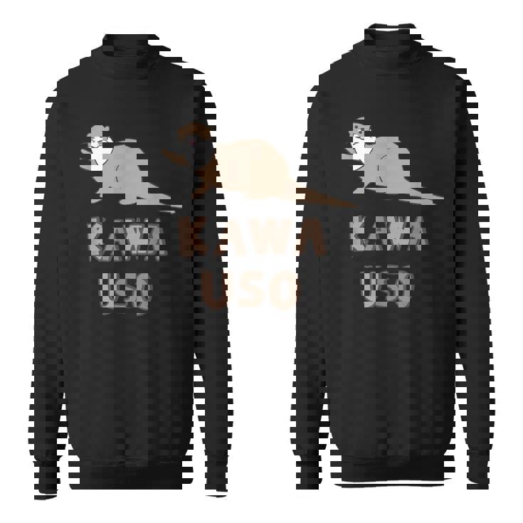 ゆるカワウソさん Otters オッターズ はろー”【No27】コツメカワウソ グッズ かわいい イラスト スウェットシャツ