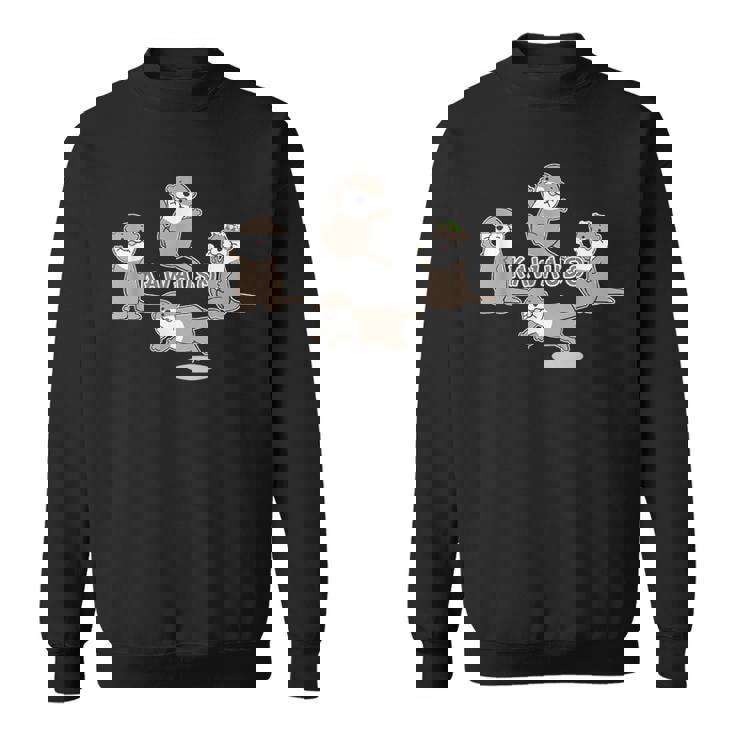 ゆるカワウソさん まるくん『あつまれ！』【 No102 】コツメカワウソ スウェットシャツ