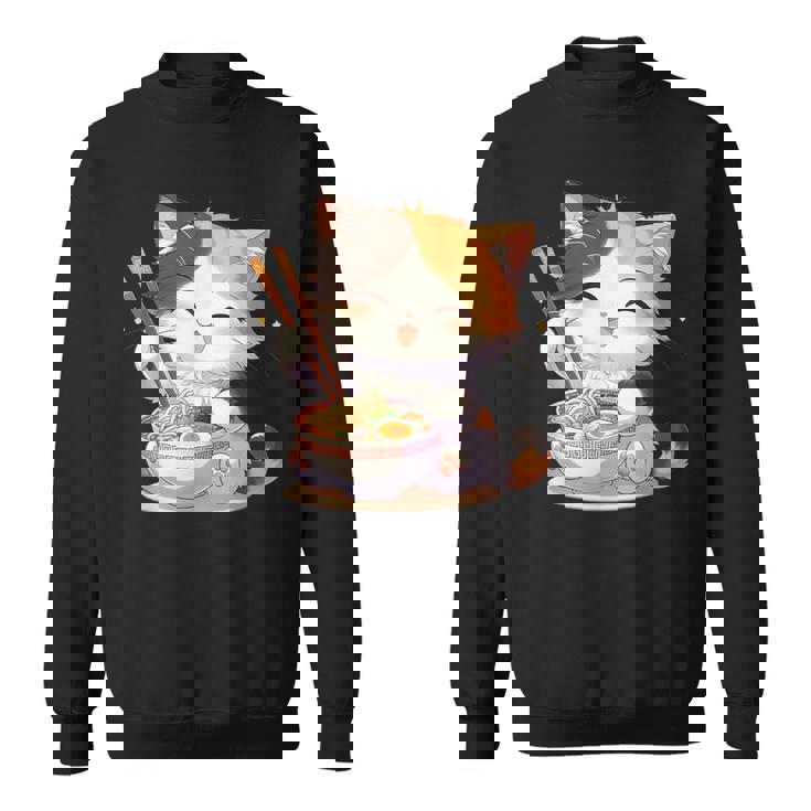 わがまま猫 ねこ ラーメン好き かわいい おもしろ マンガ スウェットシャツ