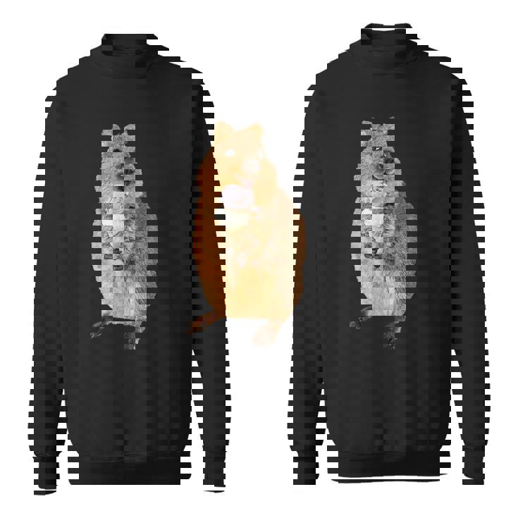 アイスクリームコーンを食べるカワイイクオッカ。 スウェットシャツ