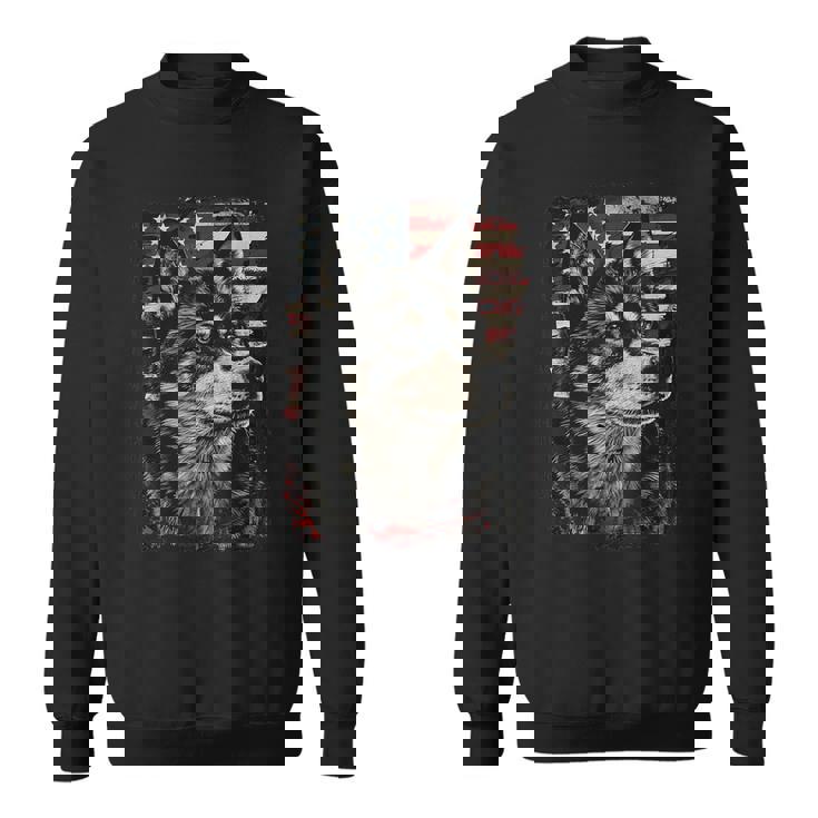 アイヌ犬 アメリカ国旗 スウェットシャツ