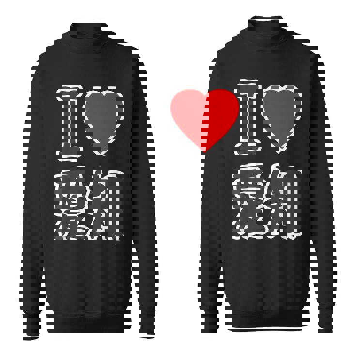 アイラブ・愛知（I Love ハート）Big 大きな文字【47都道府県】ジモtティ 地元愛 旅行お土産 面白 スウェットシャツ