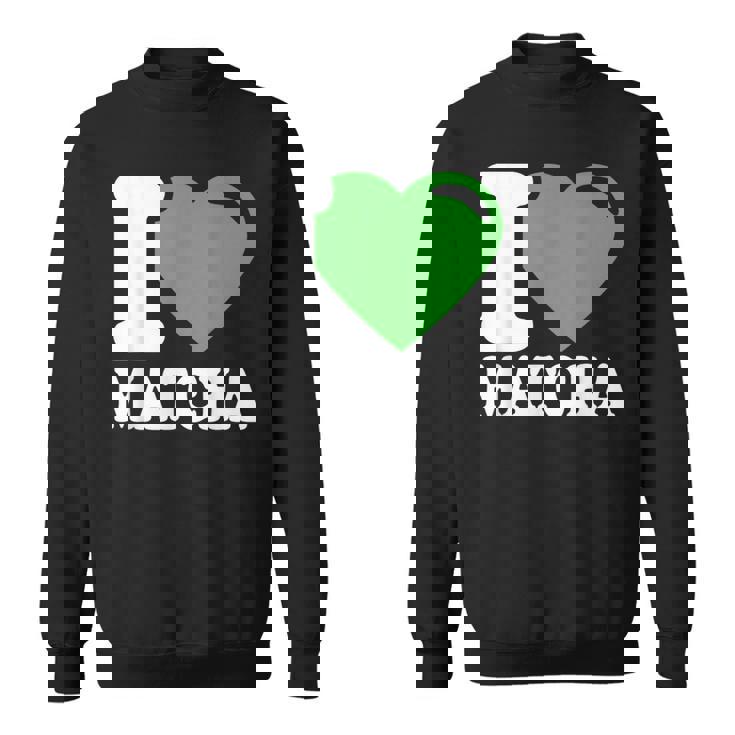アイラブ抹茶キュートファニー抹茶ハート付き抹茶 スウェットシャツ