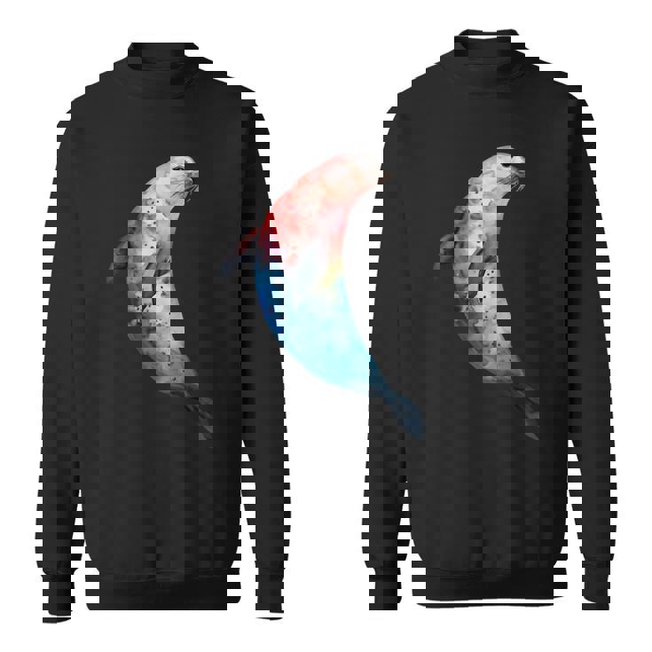 アザラシ アシカ かわいい シール 海 動物 水彩 シール スウェットシャツ