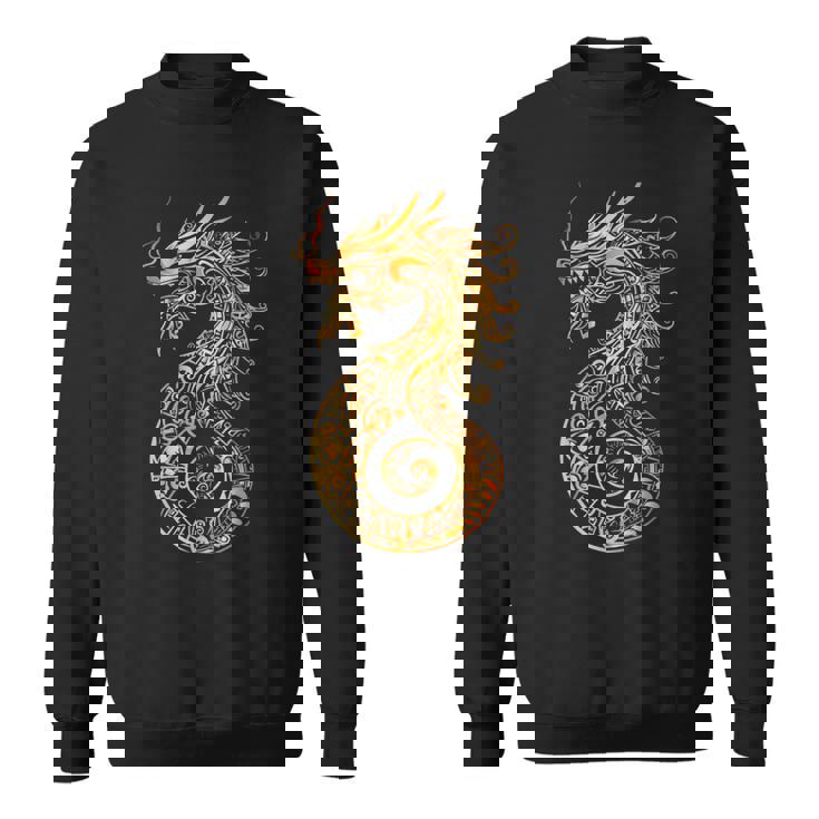 アステカ メキシコ神話 羽をつけた蛇 アートワーク ドラゴン スウェットシャツ