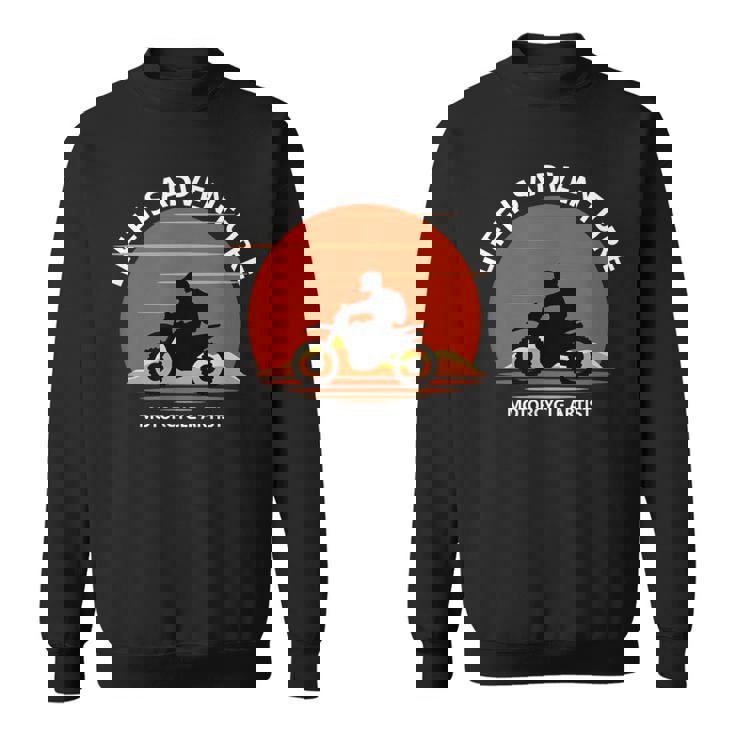 アドベンチャー バイク おもしろ オフロードバイク 人生は冒険だ ツーリング イラスト スウェットシャツ