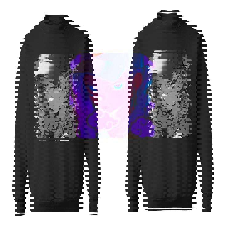 アニバエオタク美少女アニメ少女 紫髪ミステリアス スウェットシャツ