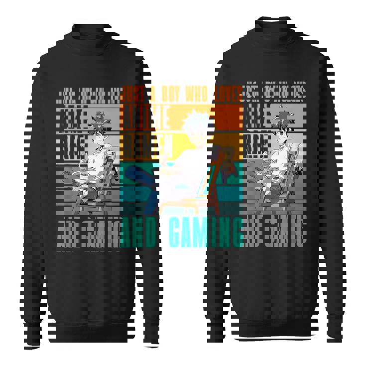 アニメラーメンとゲームが大好きな少年 カワイイゲーマー スウェットシャツ