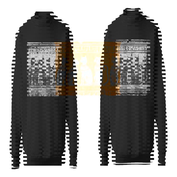 アヌビス 子猫 パピルス スクロール ピラミッド エジプトアート 猫 スウェットシャツ