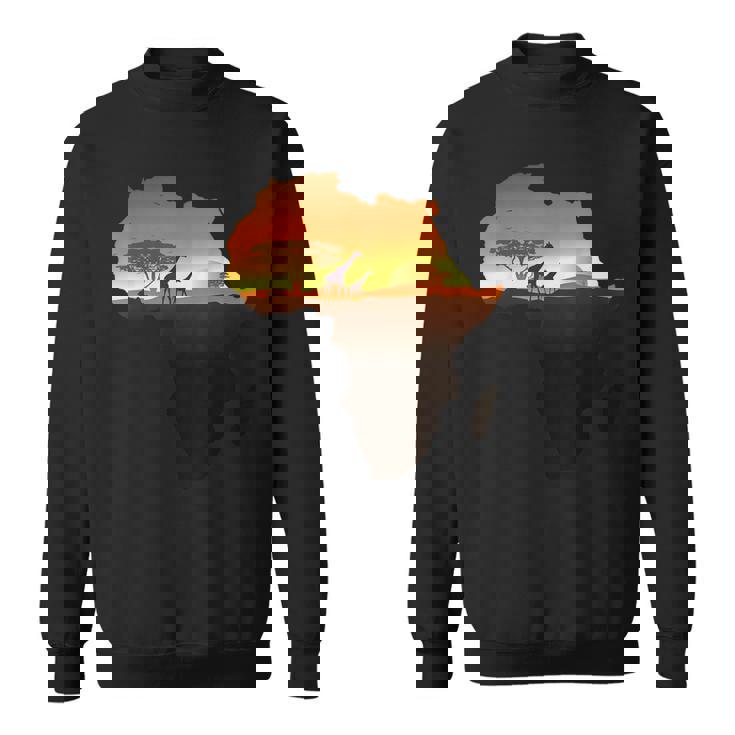 アフリカ キリン サバンナ サンライズ タンザニア ケニア アフリカ スウェットシャツ