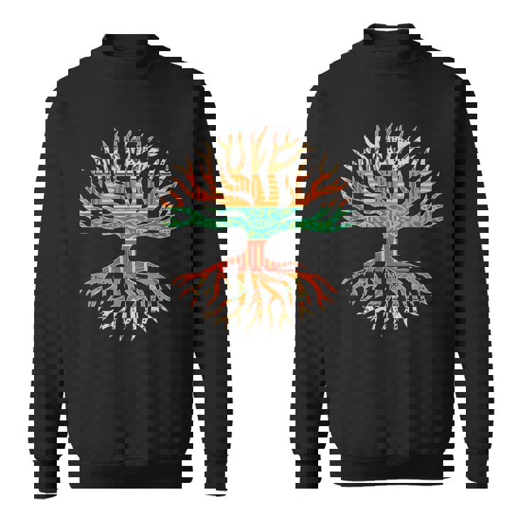 アフリカンパターンの木の根 黒史 スウェットシャツ