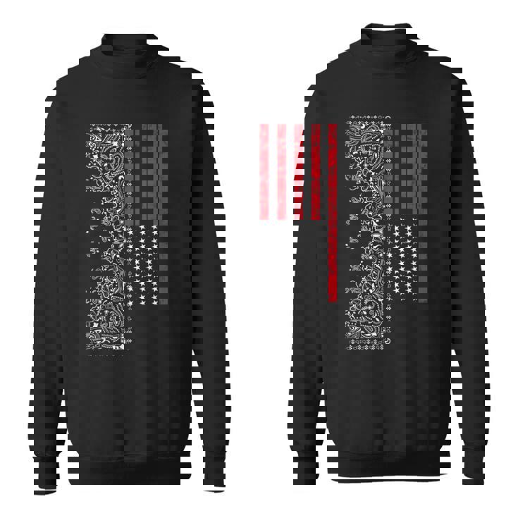 アメリカ、愛国的なアメリカ国旗、ペイズリー、バンダナプリント。 スウェットシャツ