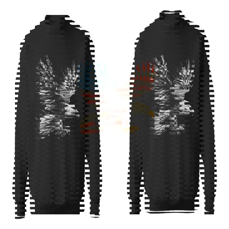 アメリカの国旗白頭ワシ米国独立記念日アートワーク デザイン スウェットシャツ