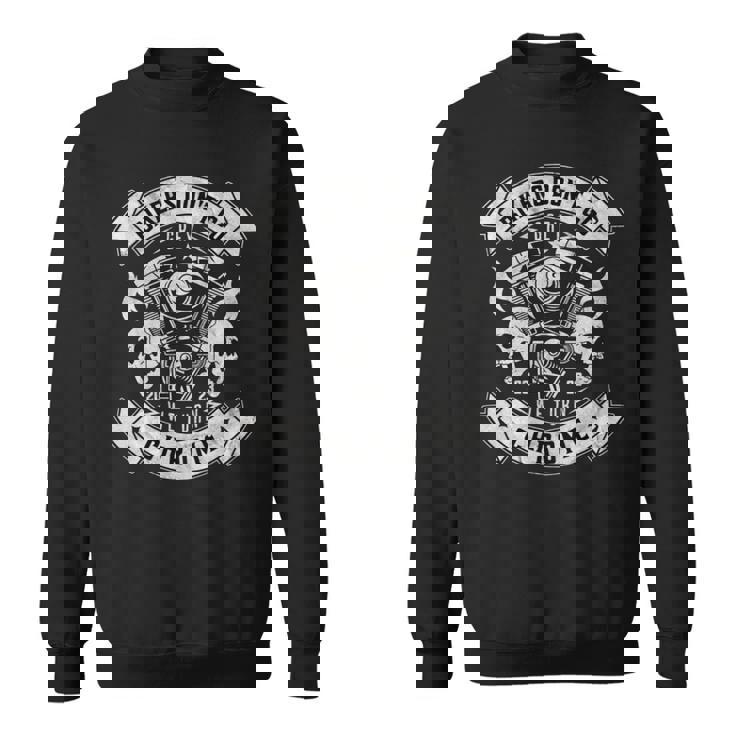 アメリカン バイク おしゃれ ドクロ エンジン ダメージ 面白い イラスト 長袖tシャツ スウェットシャツ