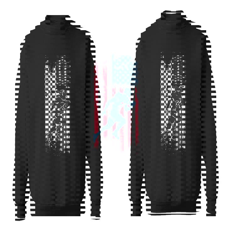 アメリカン フットボール選手 アメリカ国旗 スポーツ ファン 2024 シーズン スウェットシャツ