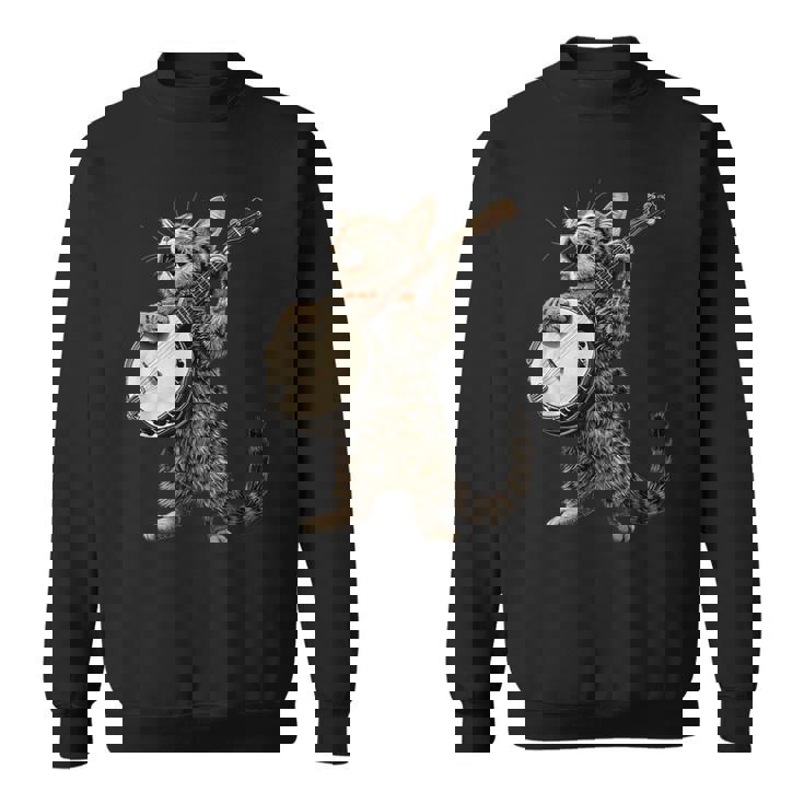 アメリカンショートヘアキャット ブルーグラス バンジョープレイヤー スウェットシャツ