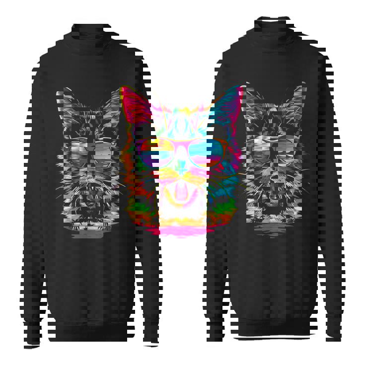 アメリカンショートヘアドッグサングラスポップアート スウェットシャツ