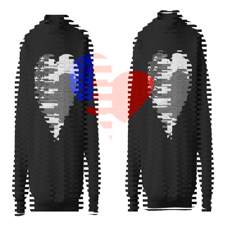 アメリカ日本国旗ハート スウェットシャツ