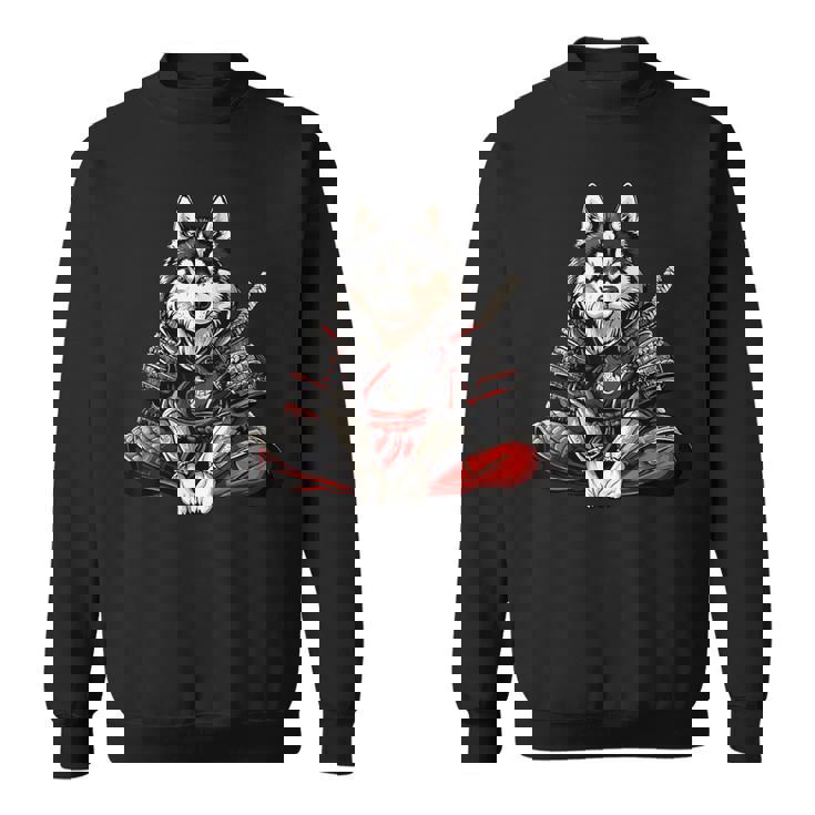 アラスカンマラミュート犬 和風 サムライ犬 スウェットシャツ