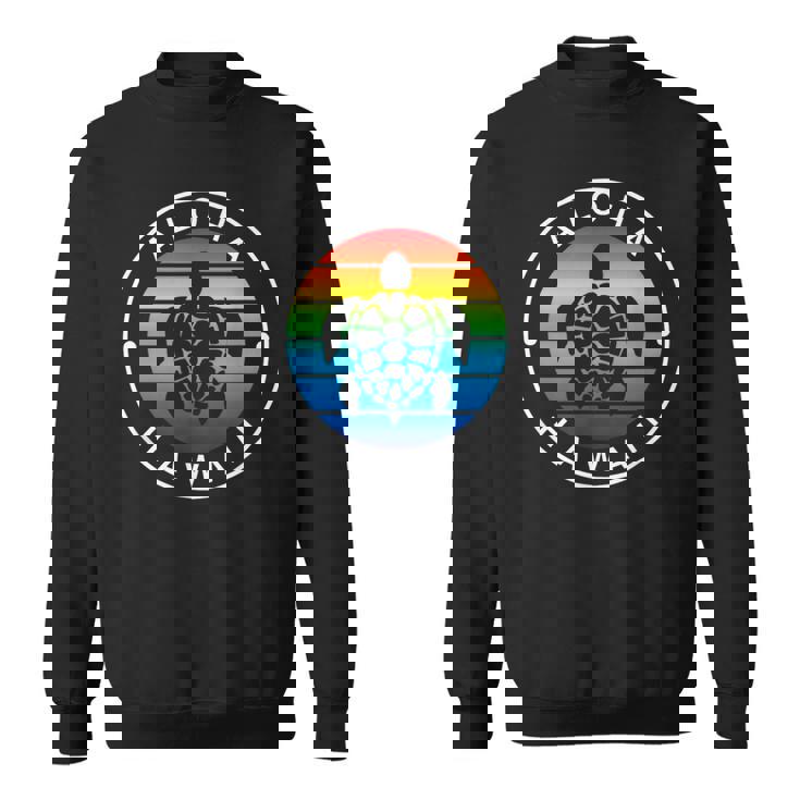 アロハ ハワイ ハワイアン ウミガメ ビーチ オーシャン レインボー ホヌ スウェットシャツ