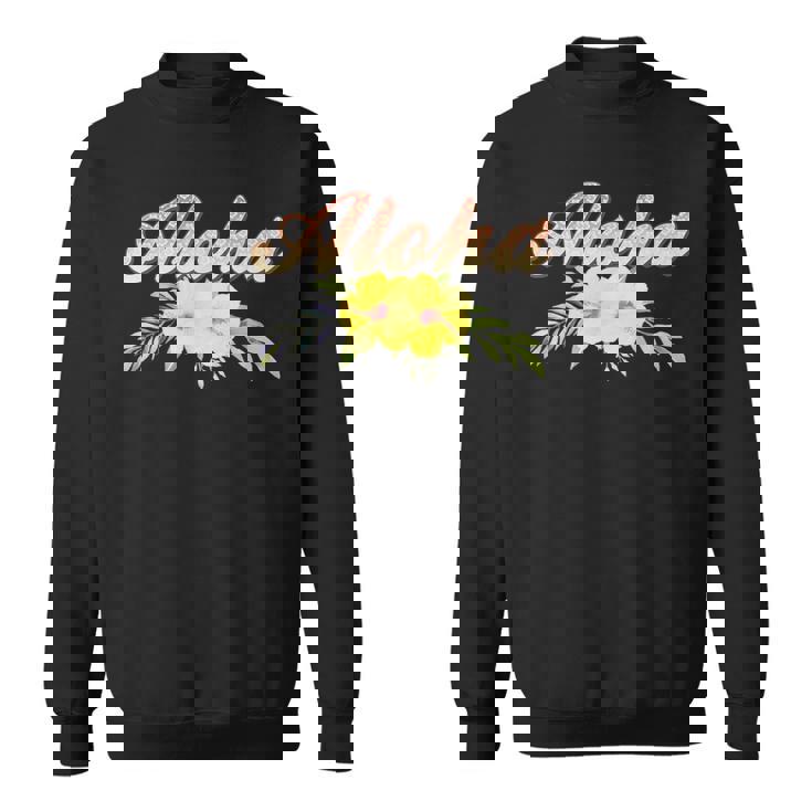 アロハイエロー ハイビスカス スウェットシャツ