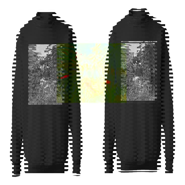 アンリ・ルソー作 ジャガー 馬を攻める1910 スウェットシャツ