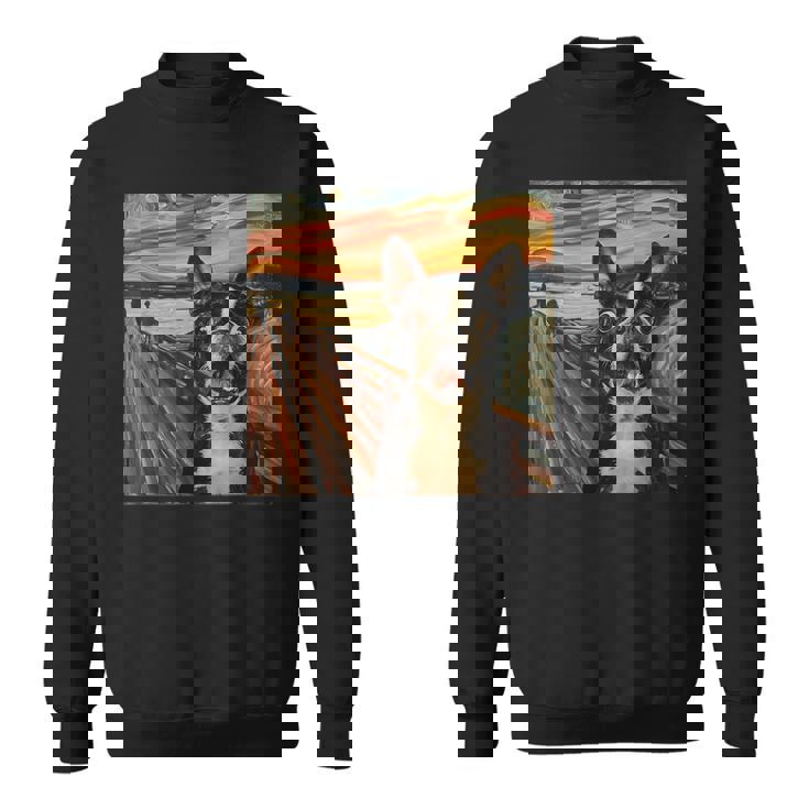 アート、面白いボストン テリア スウェットシャツ