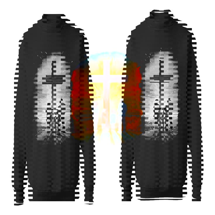 イエスキリストの十字架 – サンライズネイチャークリスチャン スウェットシャツ