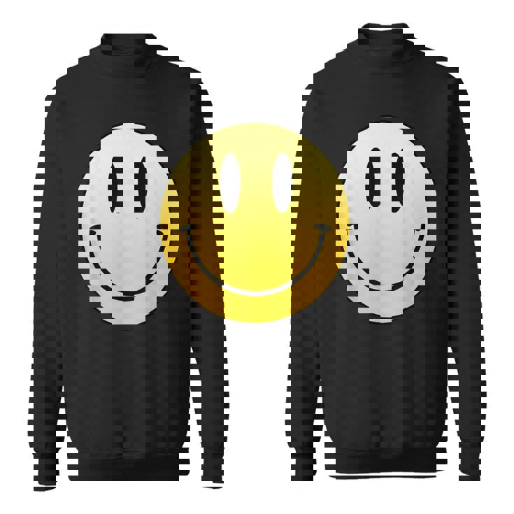 イエロー スマイル ハッピー ピース スマイル フェイス かわいい ユーモア すごい スウェットシャツ