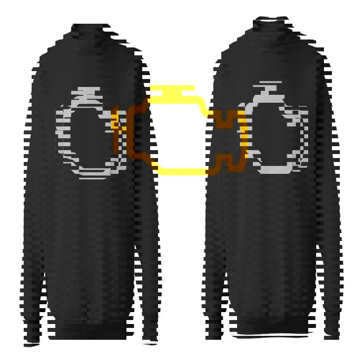 イエローチェックエンジンライト付きtシャツ スウェットシャツ