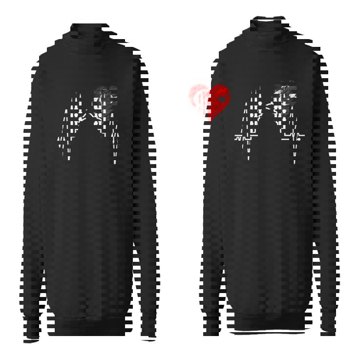 イスタンブールのスカイライン Heartbeat Turkey ブルーモスク Heart Istanbul 長袖tシャツ スウェットシャツ