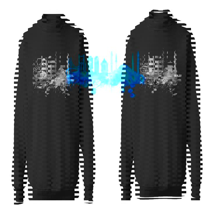 イスタンブールのスカイライン 青いモスク 青い絵 トルコ スウェットシャツ