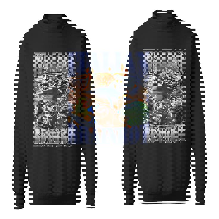 イタリア Brainrot 面白い トラララ クロコディロ ミーム ジョーク ブーツレッグ スウェットシャツ