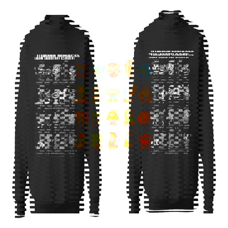 イタリア ブレイン ミーム コンピレーション キャラクター 手描き キッズ スウェットシャツ