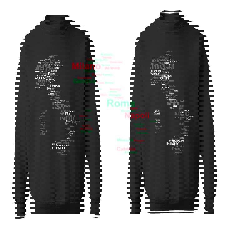 イタリア 地図 シルエット 旗 タウン ローマ 旅行 イタリア スウェットシャツ
