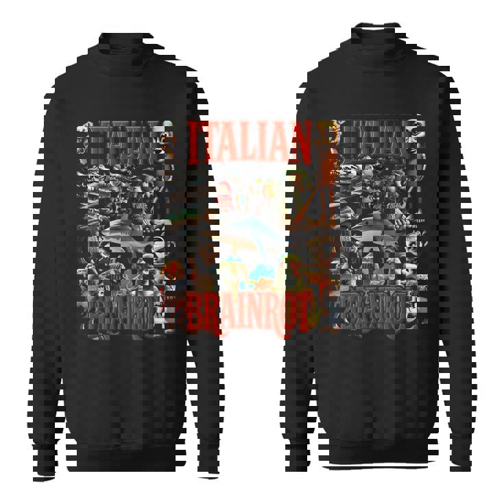 イタリアンブレイン レッド ウイルス ミーム マニア グラフィック スウェットシャツ