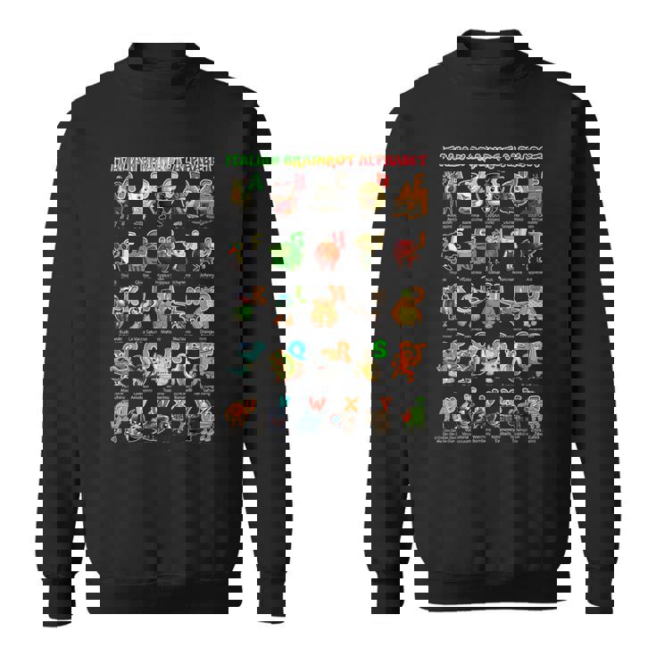 イタリアンブレインロットキャラクターの種類イタリアブレインロットアファベット スウェットシャツ