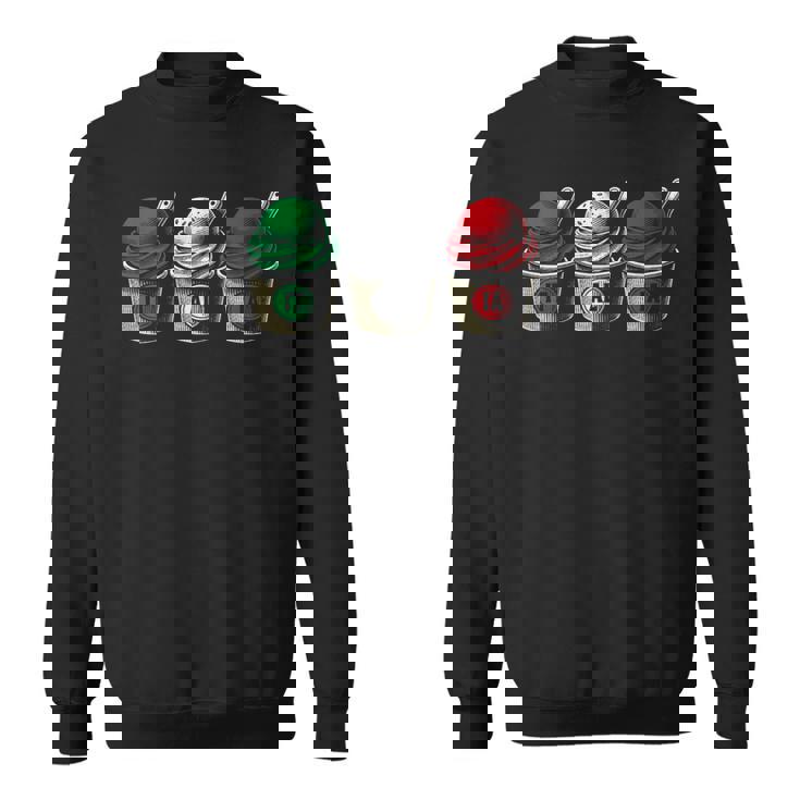 イタリア国旗カラーのイタリアジェラートカップ スウェットシャツ