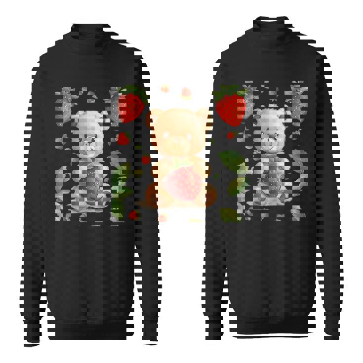 イチゴファンのための素敵なフルーツとテディベアのコスチューム スウェットシャツ