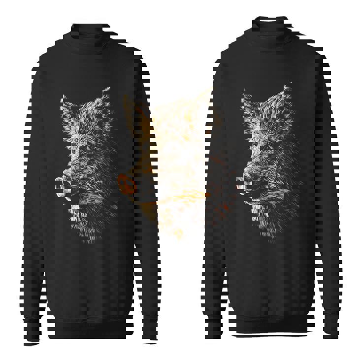 イノシシ 動物 モチーフ イラスト イノシシ スウェットシャツ