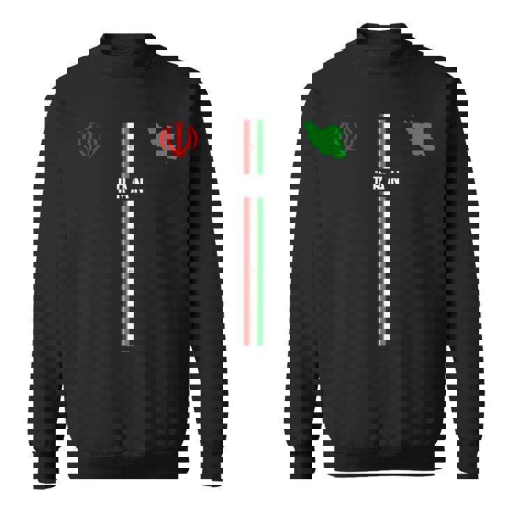 イラン国旗、イランのシルエットマップ、イランの国章 スウェットシャツ