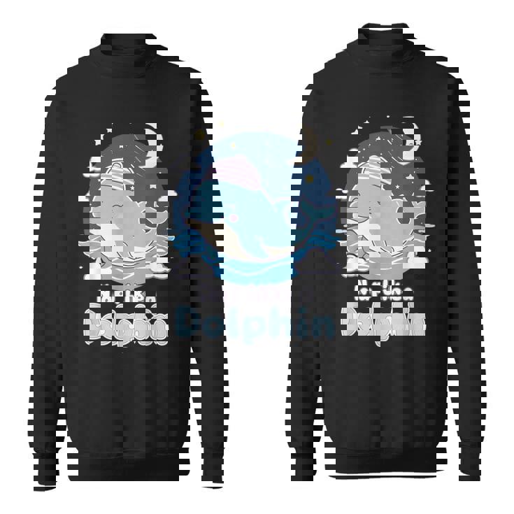 イルカのような昼寝 可愛い眠りイルカ スウェットシャツ