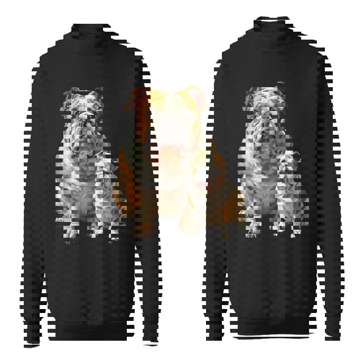 イングリッシュブルドッグの子犬とイングリッシュブルドッグ スウェットシャツ