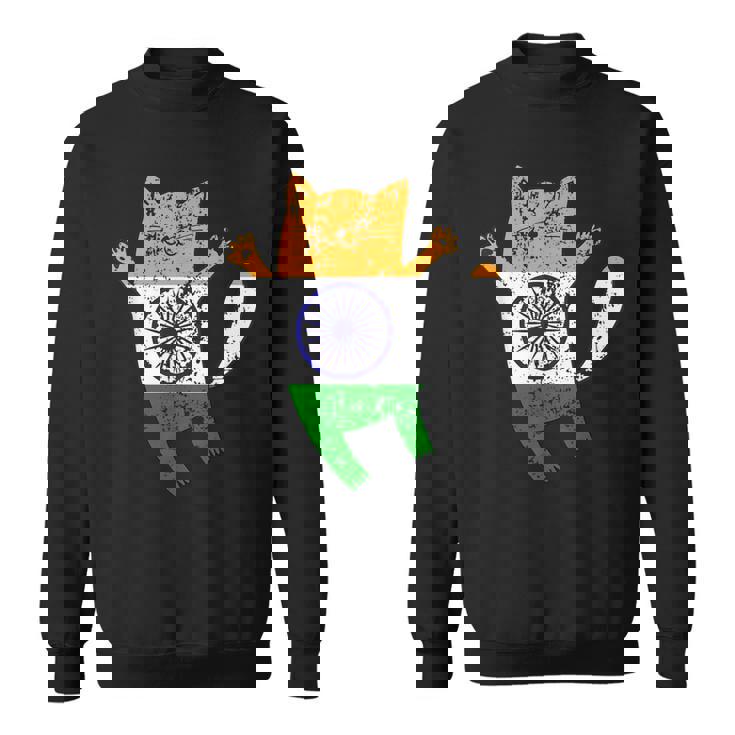 インド国旗 インド猫 スウェットシャツ