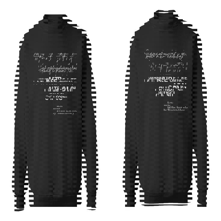 インビクタスの詩 私は自分の運命の支配者である インスピレーション スウェットシャツ