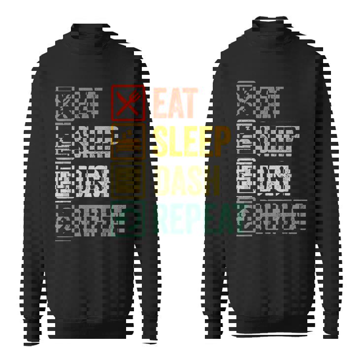 イートスリープダッシュリピートビデオゲームジオメトリビデオゲーマー スウェットシャツ