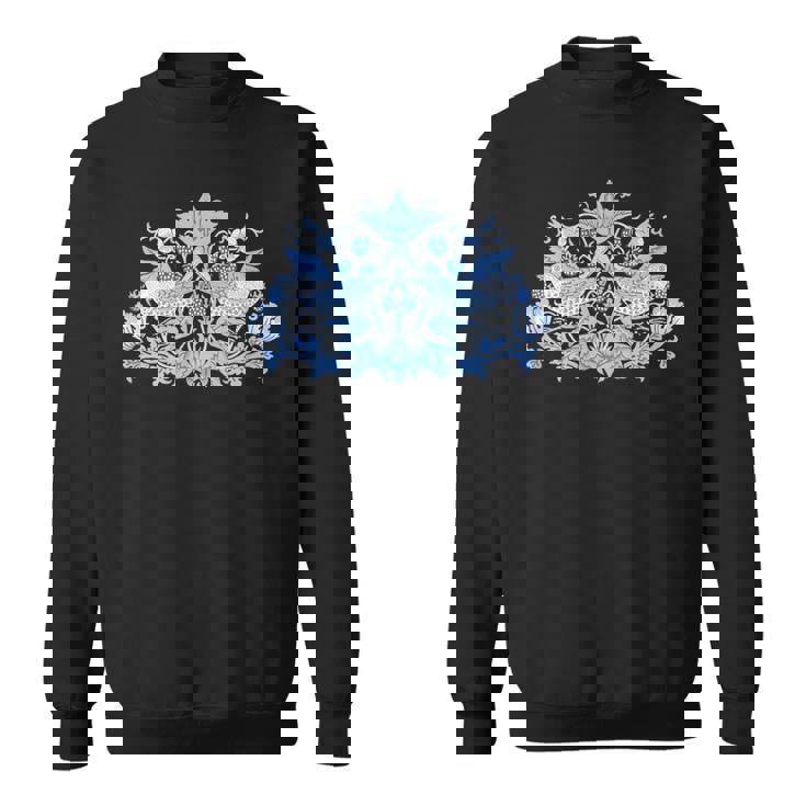 ウィリアム・モリス ストロベリー泥棒 鳥 ブルー スウェットシャツ