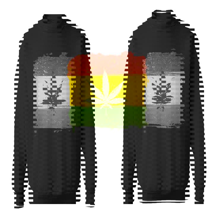 ウィード マリファナ ガンジャ リーフ ラスタ フラッグ 大麻 恋人 ギフト スウェットシャツ