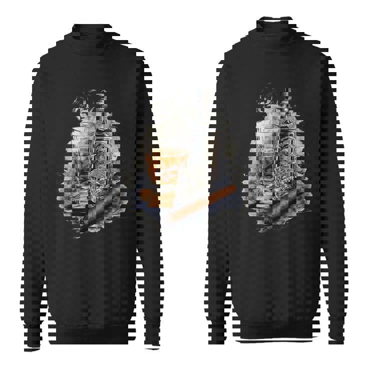 ウイスキー、シガー、チョコレート、オリジナルウイスキーアイデア スウェットシャツ